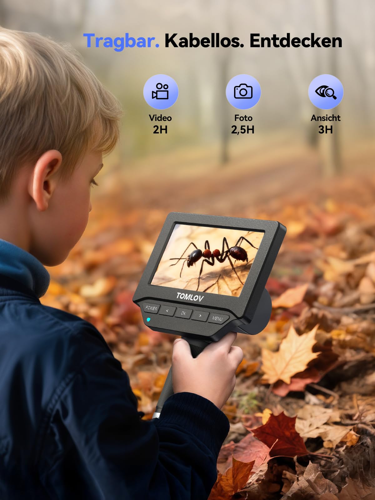 TOMLOV DM4W Mikroskop Digital mit Waage: Münzmikroskop mit 4,3" IPS-Bildschirm, USB Münzlupe mit LED-Beleuchtung, Präzisionswaage für Sammler, Juweliere, PC/Mac-Kompatibel