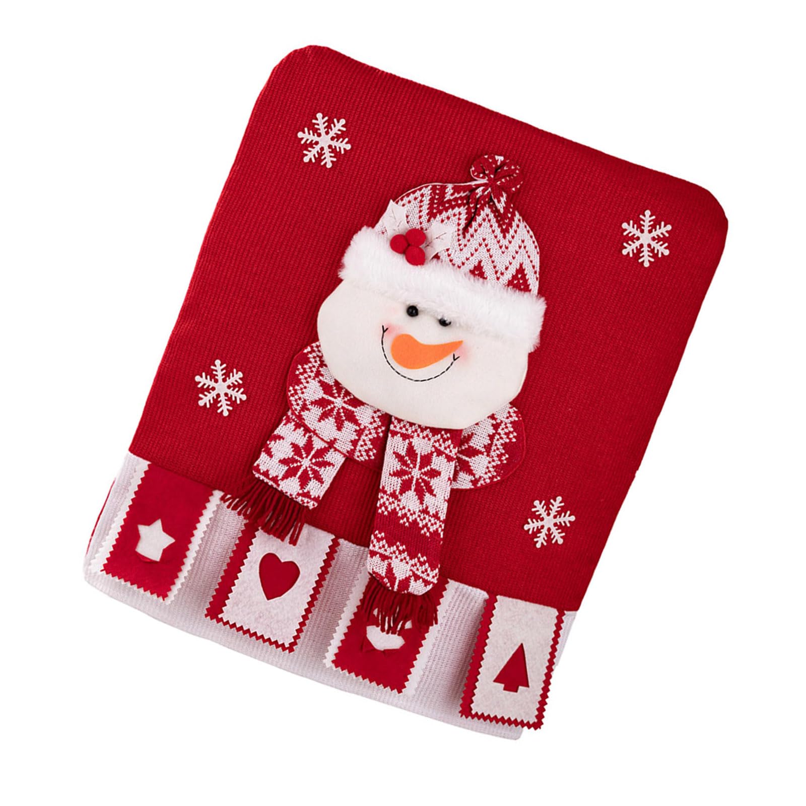 Hsioluted Stretchable Christmas Seat Cover Breathable Materials Quick Setups Portable for Living Room Dining Room Holiday Season Elastics Chair Cover