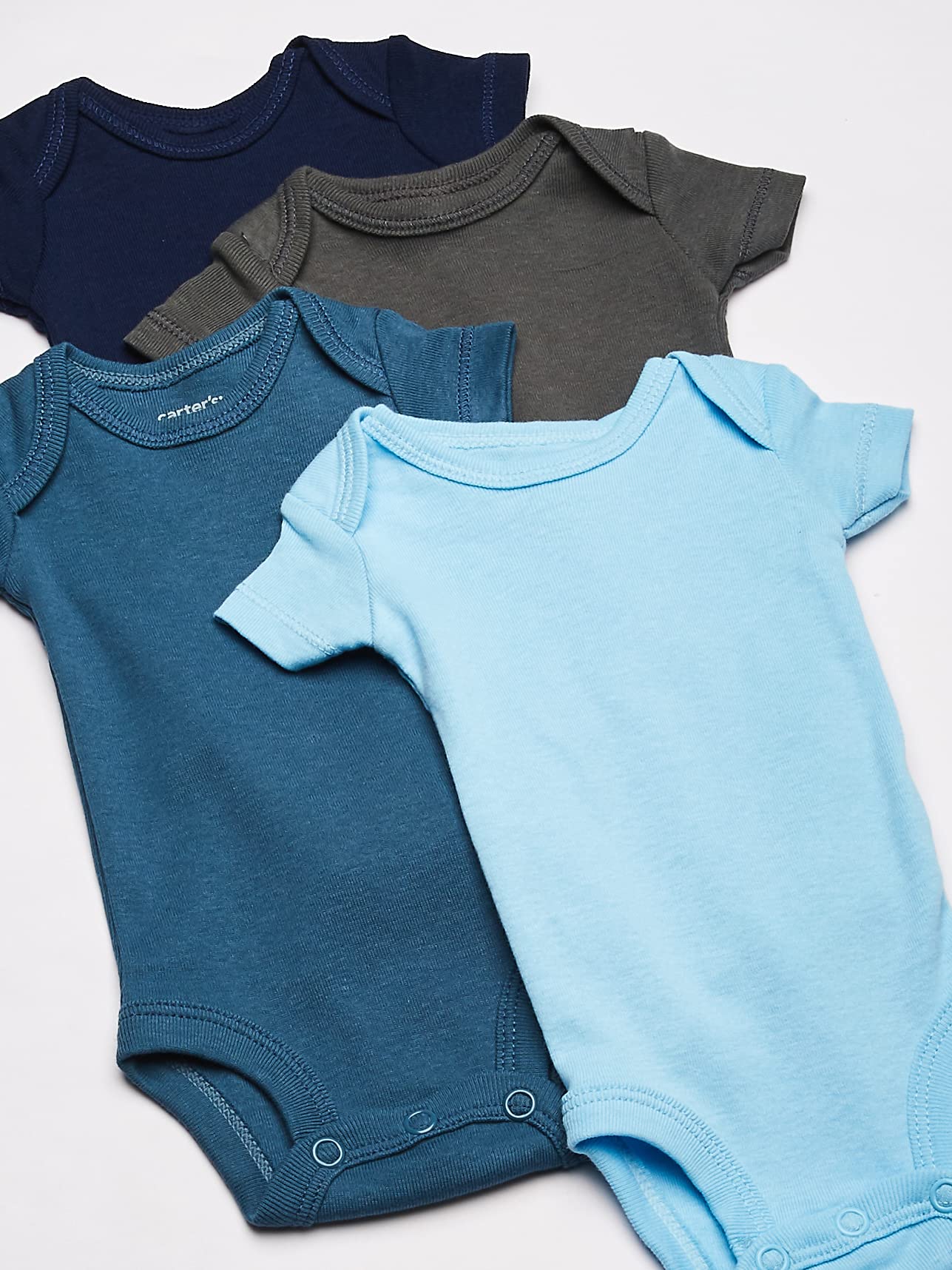Carter's Baby Boys' 8 Pack Short-Sleeve Bodysuits, Multi/Turquoise, Preemie