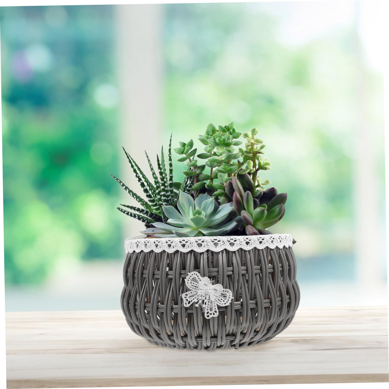 BESPORTBLE 3stücke Rustikaler Geflochtener Pflanzenkorb Für Blumenarrangements Dekorativer Blumentopf Rattan Für Sukkulenten Und Cacteen Perfekter Wohnaccessoire Für Stil