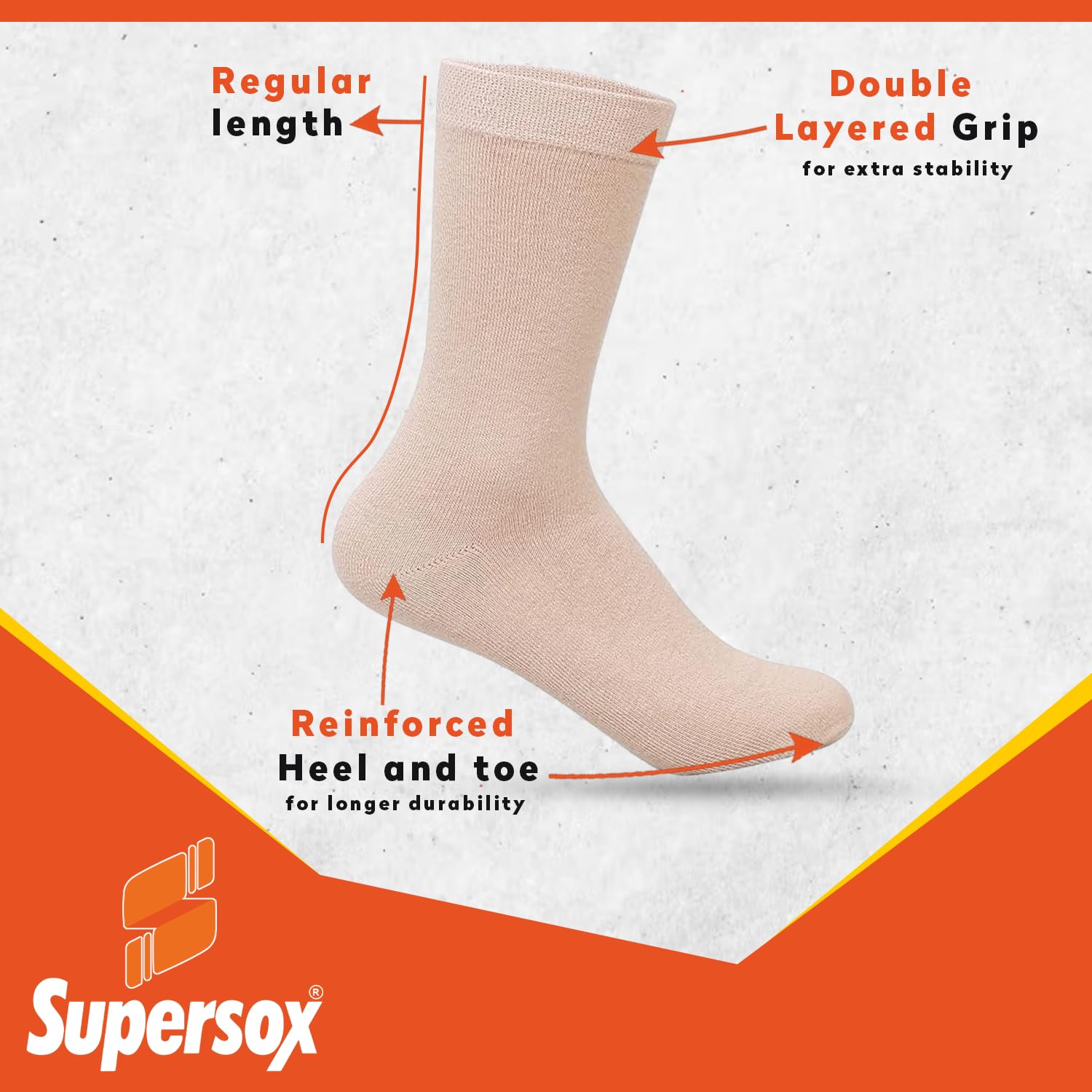 Supersox Formal Crew Length Socks for Women | Combed Cotton | Breathable, Anti-Odour & Moisture Absorbent | Soft & Comfortable Office Wear | White, Caramel, Black | Pack of 3 1