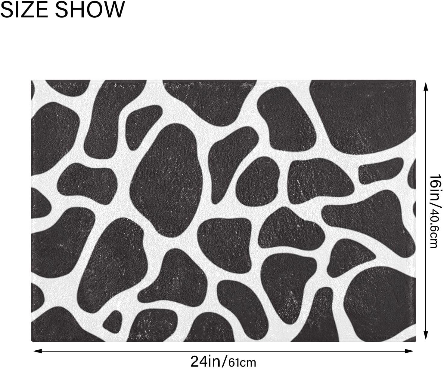 ALAZA White and Black Camouflage Cow Animal Print U Shape Toilet Bath Mat for Bathroom Contour Rug Carpet, Fluffy & Absorbent Fluffy Absorbent & Machine Washable