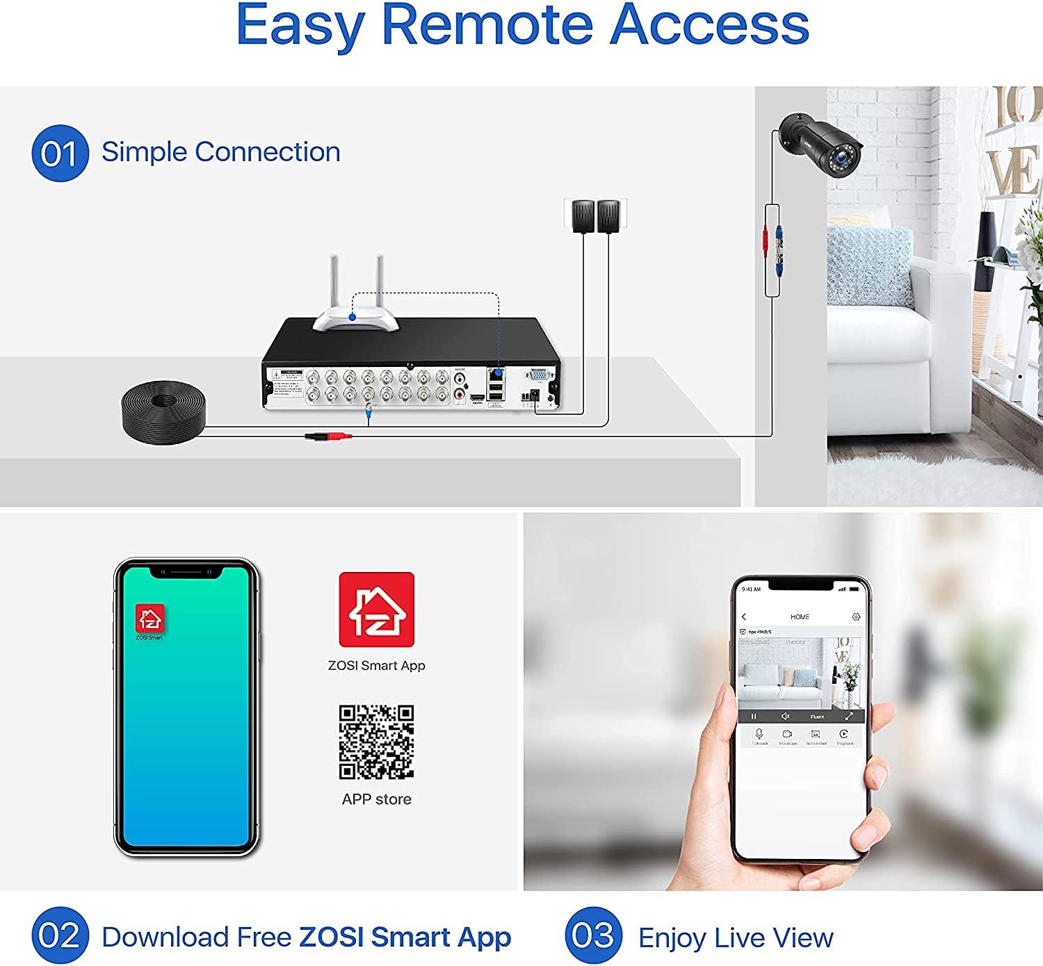 ZOSI H.265+ 16CH Full 1080P Video Security DVR Recorder with 2TB Hard Drive, Hybrid 4-in-1 Surveillance CCTV DVR for 960H/CVI/TVI/AHD Home Security Cameras system (Renewed)