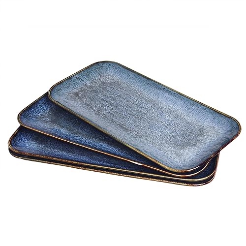 Miniatura 1 de jinsongdafa Juego de 4 platos de cerámica para almuerzo, aptos para horno microondas y lavavajillas, resistente a los arañazos, vajilla de porcelana