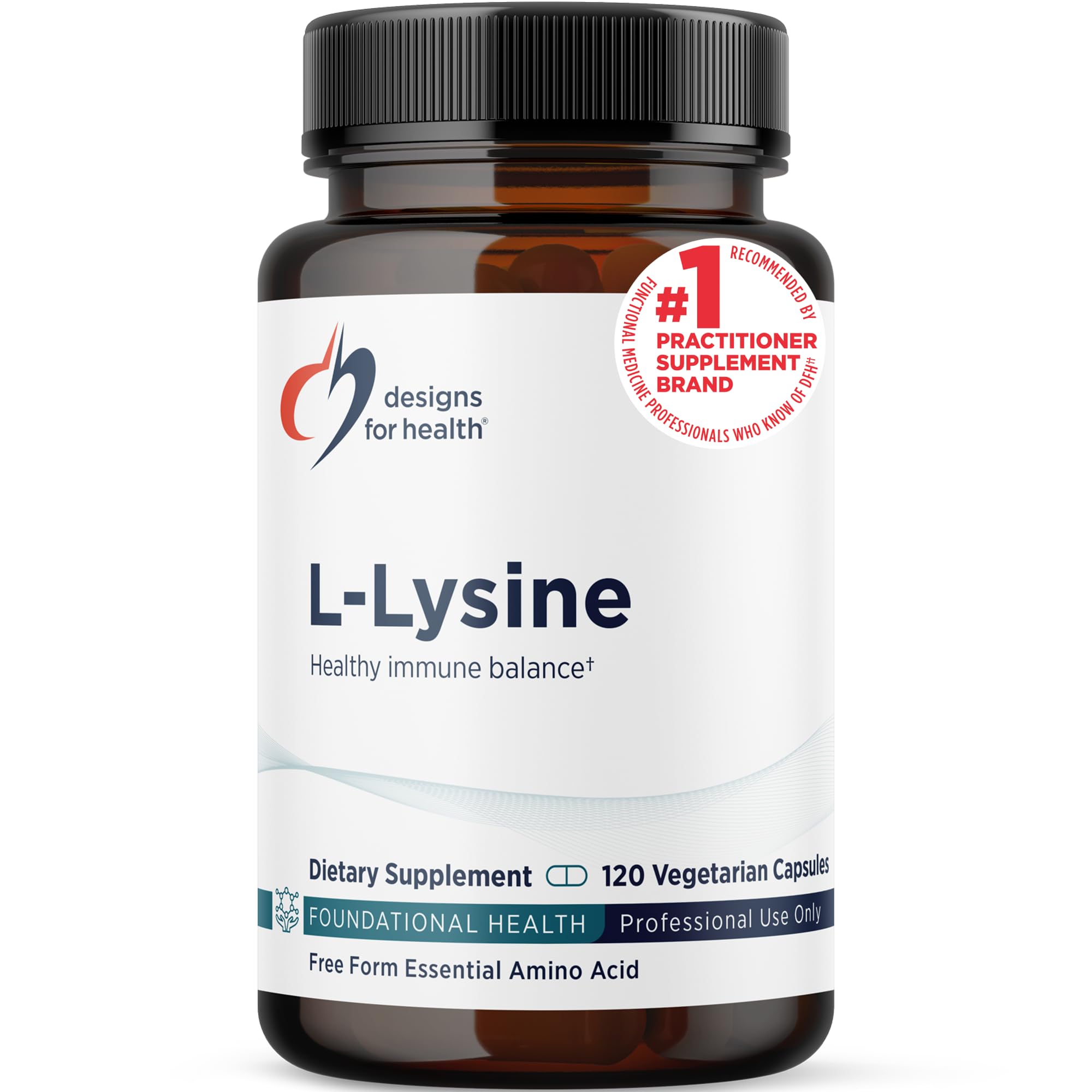 Designs for Health L-Lysine HCL Pills 1500mg - Amino Acid Lysine Hydrochloride Nutritional Supplement for Adults - Immune + Bone Health Support - Vegan + Non-GMO (120 Capsules)