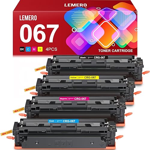 LEMERO Cartuchos de tóner 067 compatibles con Canon 067 067H, juego de cartuchos de tóner para impresora Canon MF656Cdw MF654Cdw MF653Cdw LBP632Cdw