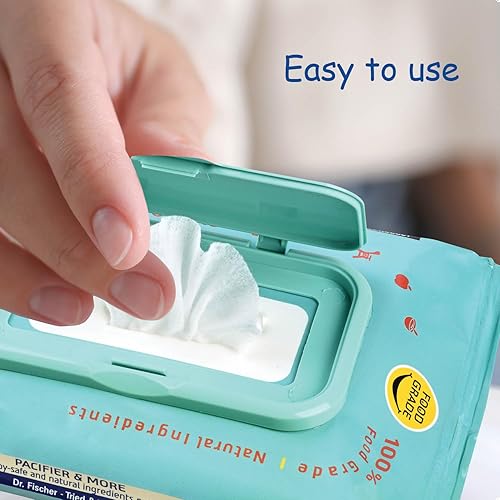 Miniatura 6 de Dr. Fischer Toallitas para chupete, 100% de grado alimenticio, no tóxicas para botellas, chupetes, juguetes, bombas y más