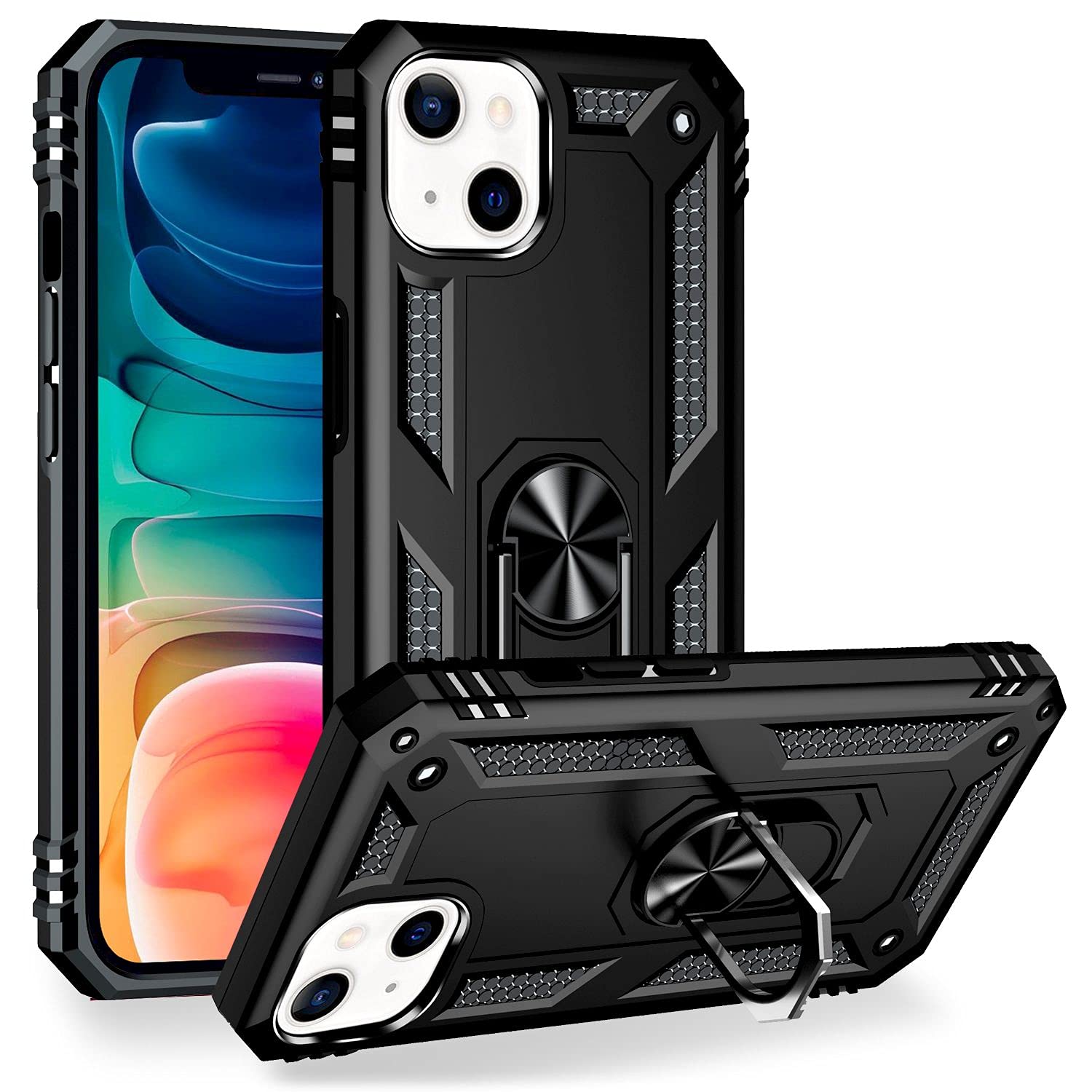 NALIA Cover Con Anello Stile Militare Compatibile Con IPhone 15 Pro Max