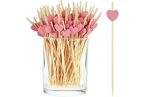 Adorable Pink Heart Toothpicks for Appetizing Delights
