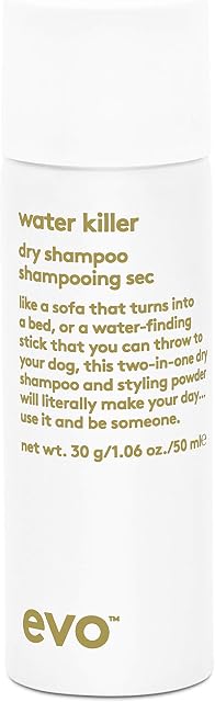 EVO Water Killer Dry Shampoo - Absorbs Oil to Refresh Hair, Reduces Damage from Excessive Washing, Styling Spray - Travel Size, 50ml / 1.1oz