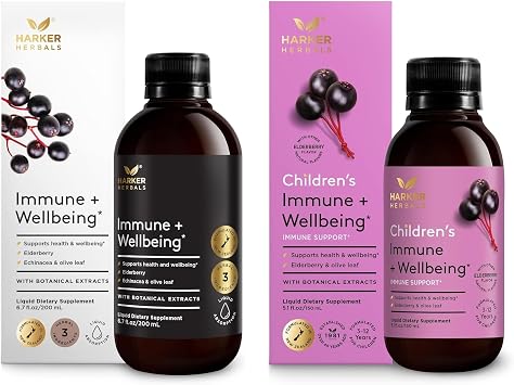 Immune + Wellbeing المكملات السائلة للبالغين والأطفال، من أجل الصحة والعافية بشكل عام