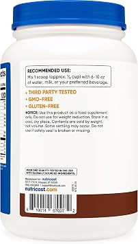 Nutricost Casein Protein Powder 2lb Chocolate | Micellar Casein, Gluten Free, GMO-Free