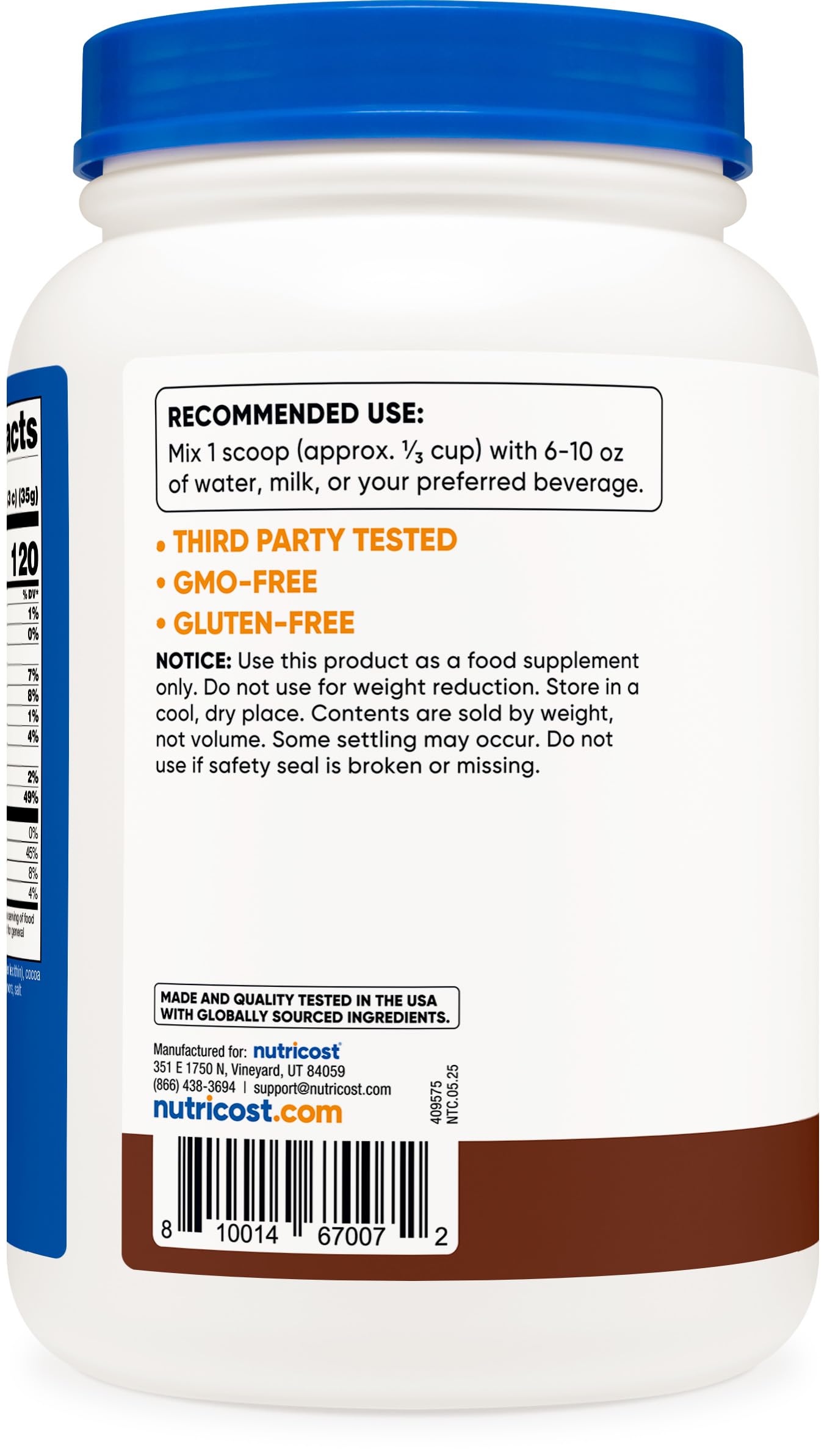 Nutricost Casein Protein Powder 2lb Chocolate — Amazon image 4