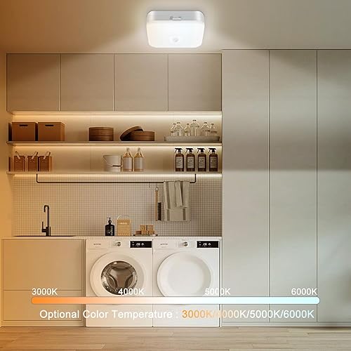 Miniatura 3 de Rechargeable Motion Sensor Light with Remote 3000-6000K Dimmable Wireless Closet Light, 6.4 inch Battery Operated Ceiling Lights for Closets Shower