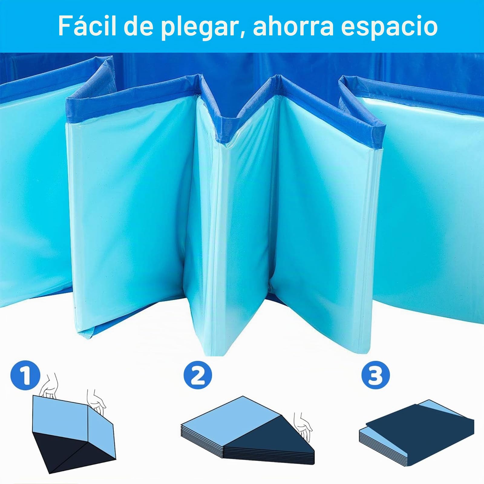 Piscina para Perros, Piscina Plegable, Bañera para Perros, Alberca Resistente para Animales, Bañera Exterior Desmontable, Bañeras Plegable Compatible para Baño Al Aire Libre, 100 x 30CM