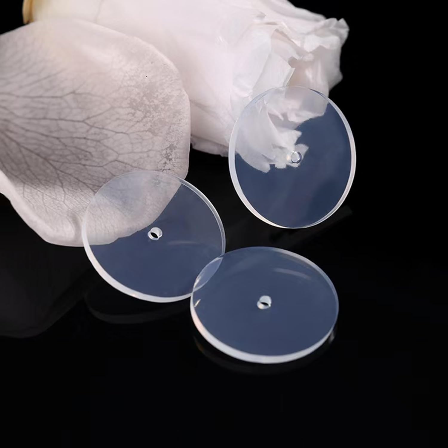 0.55 Inch Silicone Earring Backs Stoppers for Piercings, Clear Discs, 14mm, Non-Pull Stabilizer Pads for Healing Earlobe Support Patches (50 pcs) - Image 4