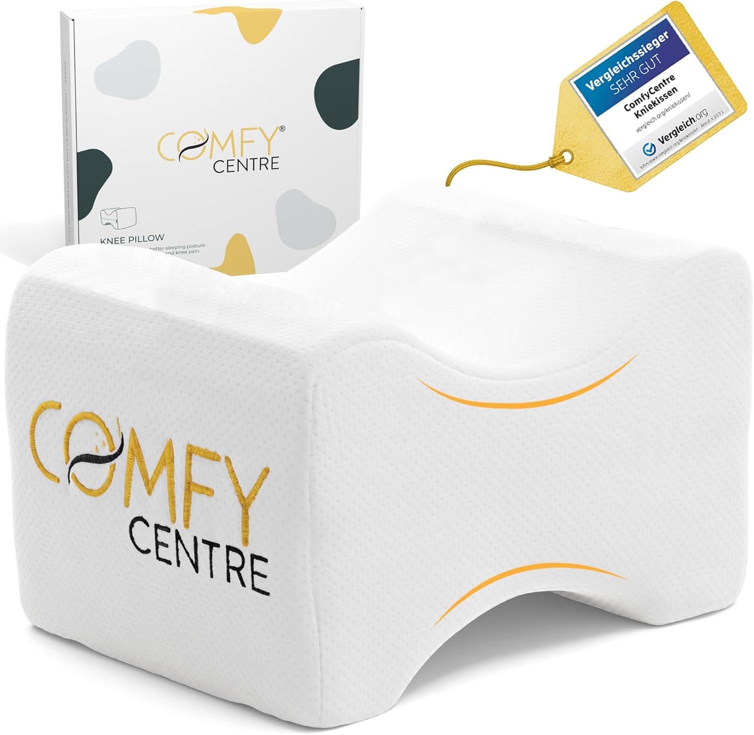 COMFYCENTRE® Orthopedic Knee Pillow for Sidesleeper Ergonomic Leg Pillow Memory Foam