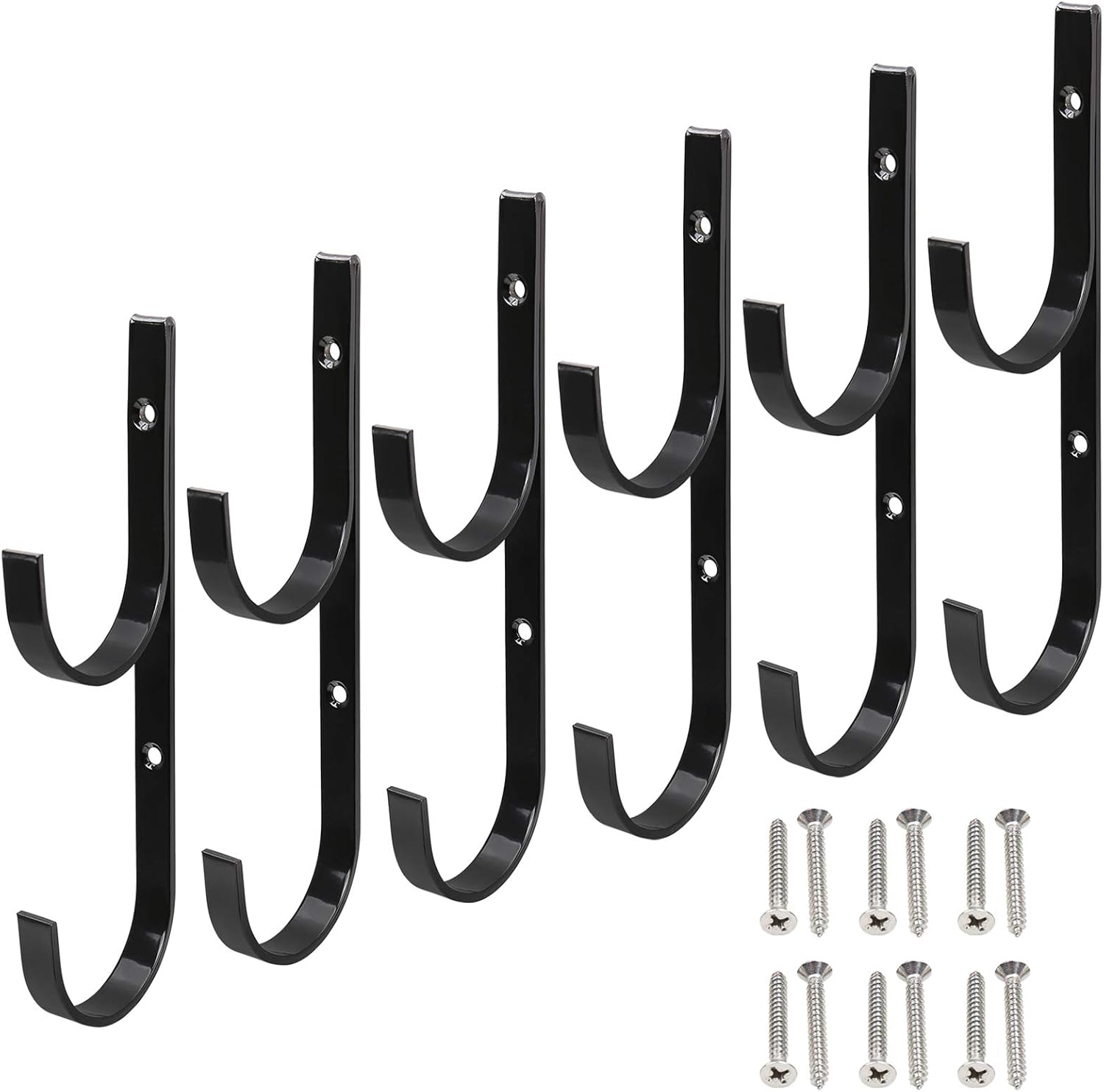 Flantor Pool Pole Hanger Metal Pool Holder Set, 6 pcs