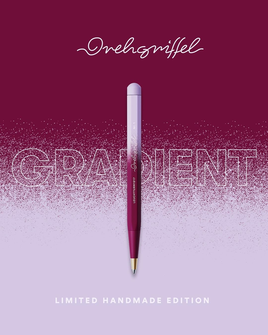 LEUCHTTURM1917 - Drehgriffel Ballpoint Writing Pen Gradient Edition - Refillable Ballpoint Pen with Black Ink (Port Red/Lilac)