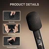 Vista 9 de Phenyx Pro Paquete de sistema de micrófono inalámbrico UHF de 4 canales PTU-5000-4H con cubierta de micrófono de espuma PTA-WDS5