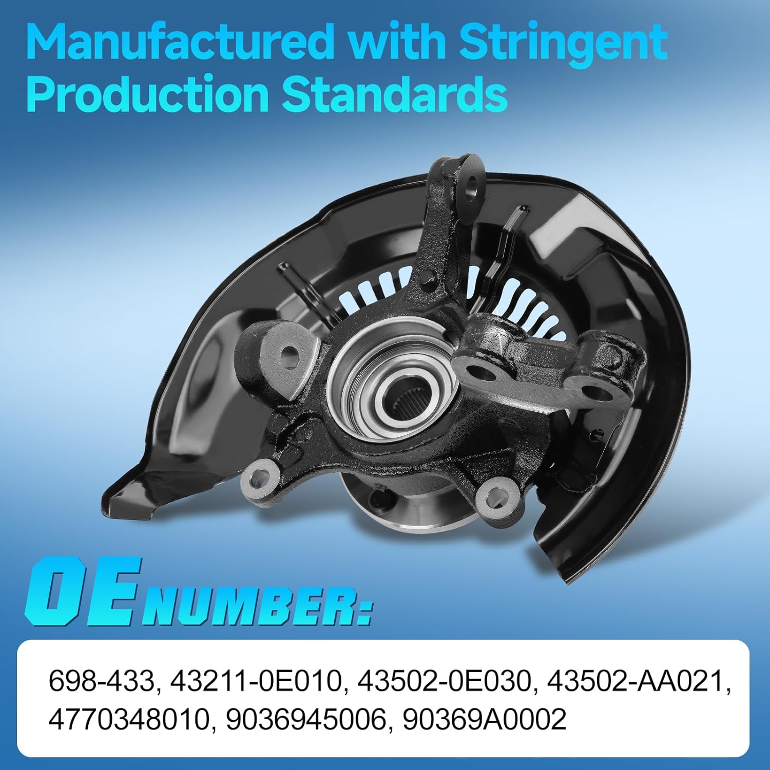 698-433 Front Left Steering Knuckle & Wheel Bearing Hub Assembly Compatible with Toyota Highlander 2008-2017 & Lexus RX350 RX450h 2010-2015, Driver Side