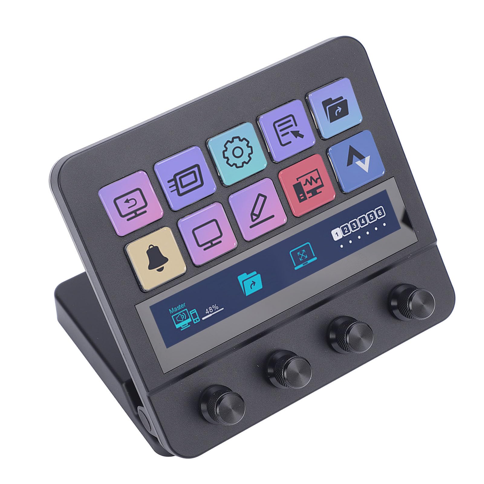Fabater Controller di Streaming con 10 Tasti LCD Personalizzabili per Streaming e Giochi Ad Alta Efficienza Ideale per i Creativi ABS e Metallo
