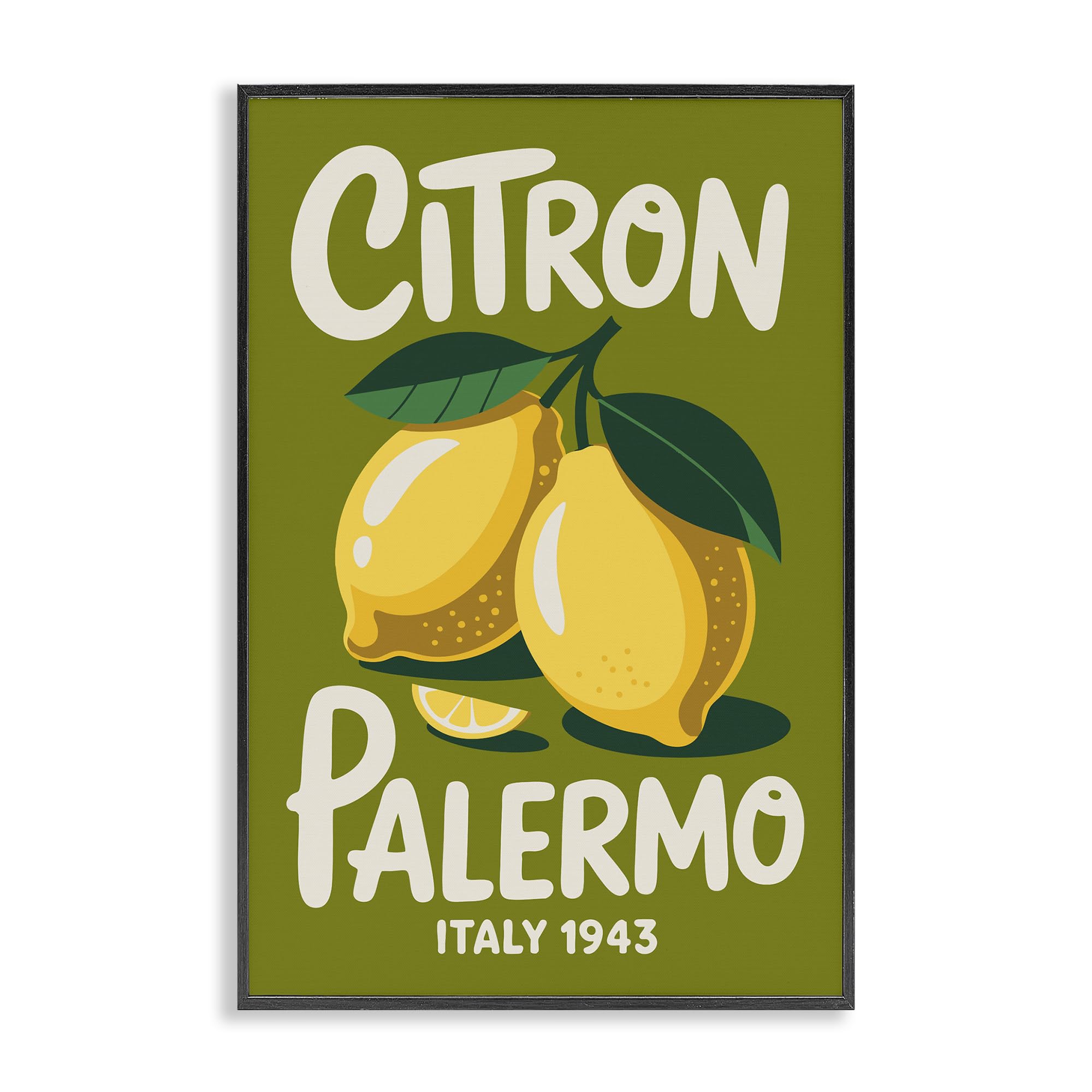 Stupell Industries Vintage Citron Palermo Lemons, Bold Lemon Fruit Decor for Laundry Room, 20 x 30 Inch Framed Giclée Print, by Andreas Magnusson, Made in USA Gift
