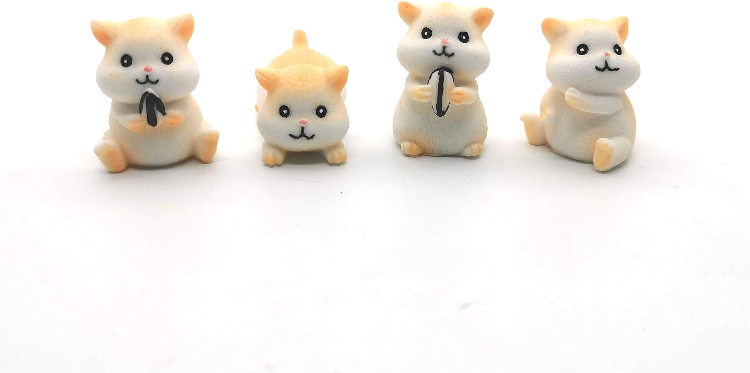 Exasinine Mini Animals Miniature Figurines Animals Model Fairy Garden Miniature Moss Landscape DIY Terrarium Crafts Ornament Accessories for Home Décor (Hamster,Set of 4)