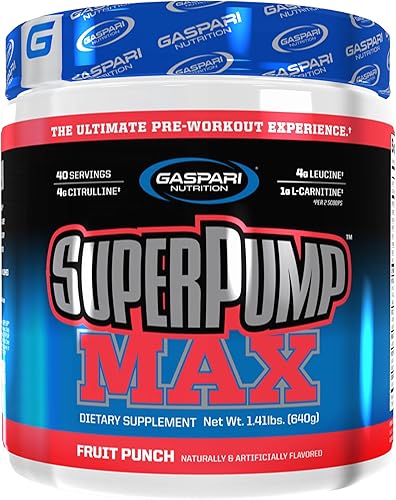 Miniatura 9 de Gaspari Nutrition Super Pump Max suplemento de 40 porciones energía sostenida y óxido nítrico que apoya el crecimiento muscular la recuperación y la