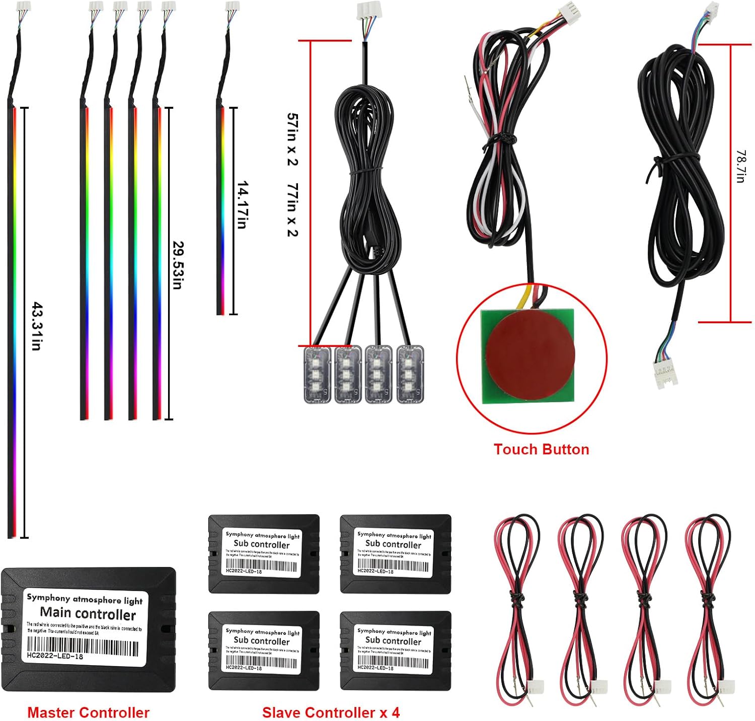 Dreamcolor Acrylic Interior Car Lights, WEBUPAR Car Accessories 18 in 1 Car LED Strip Lights with APP Control and 213 Modes, 175 inches 593 LEDs Fiber Optic Lights, RGB Neon Car Lighting : Automotive