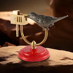Creative Bird-Shaped Desktop Mechanical Kerosene Lighter Brass Body Engraving Reusable Mens Collection Gift Red