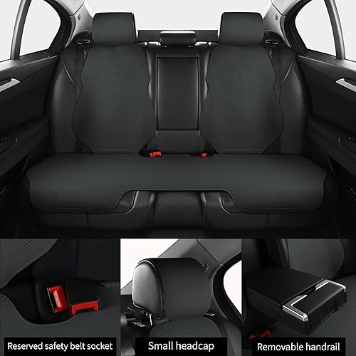 Miniatura 5 de TAPHA Funda universal de asiento de automóvil de piel de ante de lujo con reposacabezas ultrafina y transpirable interior de automóvil con piel de