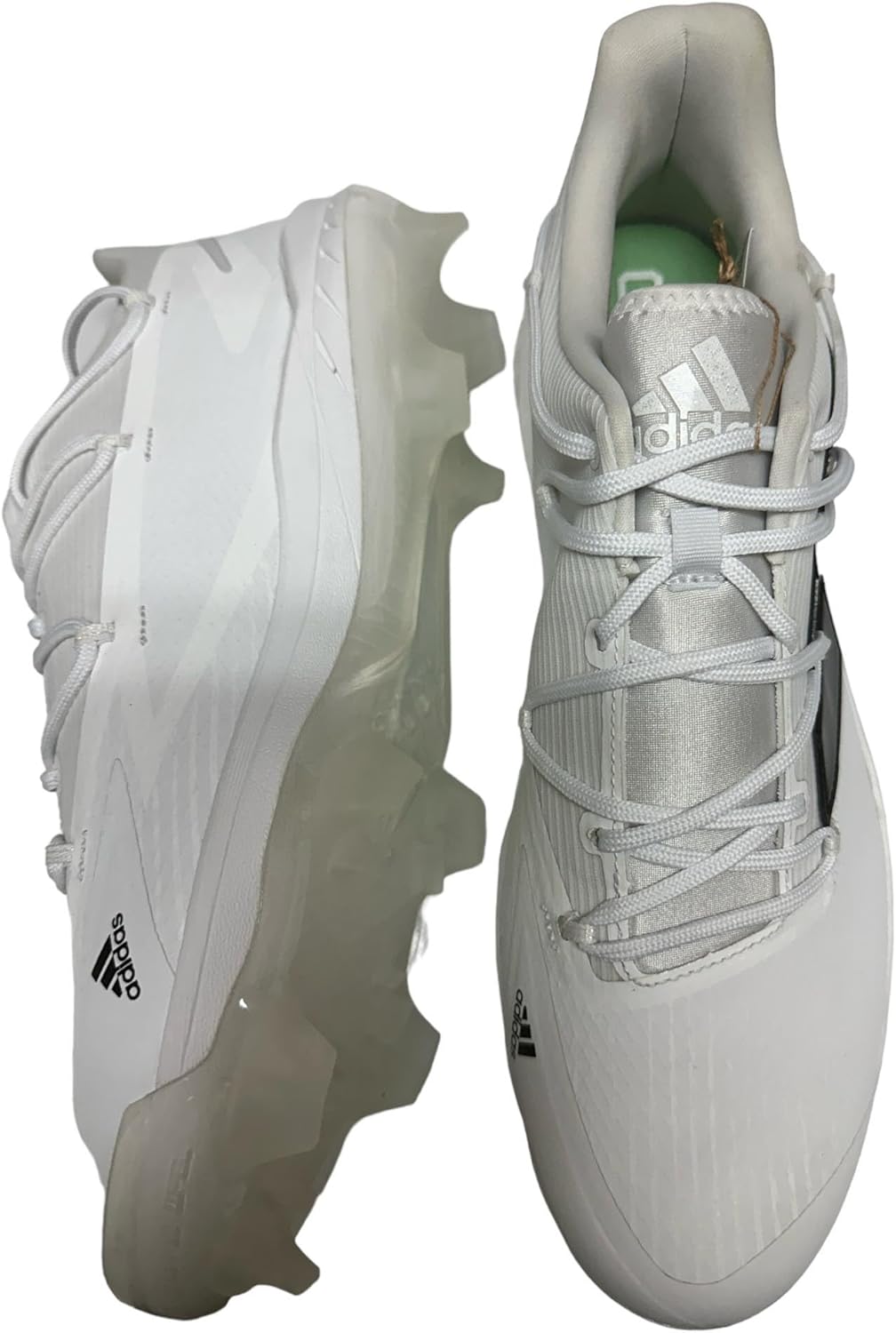 adidas Men's Adizero Afterburner8 Molded Baseball Cleats Shoes White/Black #H00990 - Size Men’s 14 - Image 3