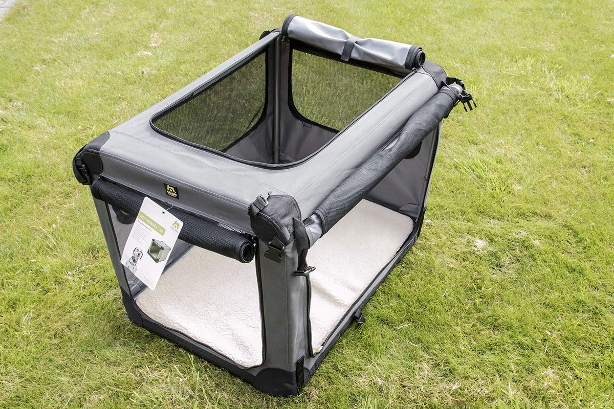 Maelson Soft Kennel - Caja para Perros (52 x 33 x 33 cm), Color Gris