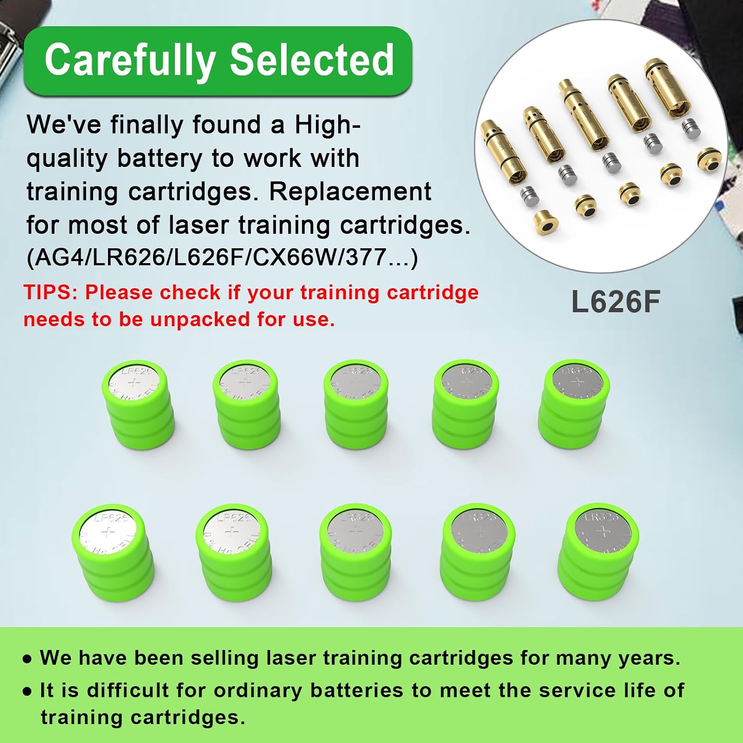 10-Pack 3AG4 / 3LR626 / 3x377 Replacement Batteries 4.5V for Training Cartridges, Boresighters, and Flashlights – High Performance, Long-Lasting Alkaline Cells image 2