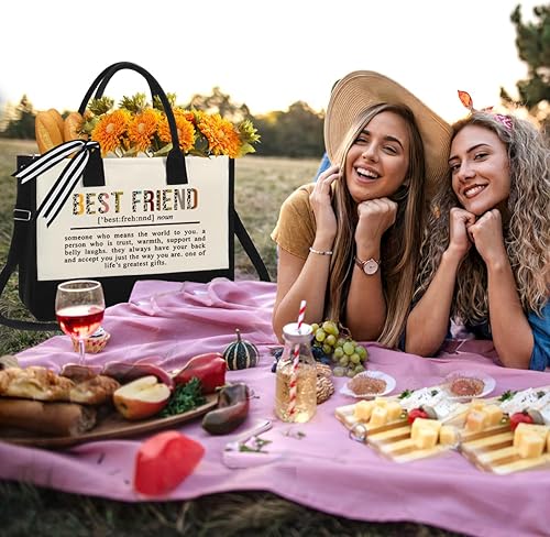 Miniatura 4 de Regalos para mejores amigas, mujeres, regalos para amigas para niñas, bolsa de lona con cremallera, regalos de cumpleaños para mujeres, bolsa de