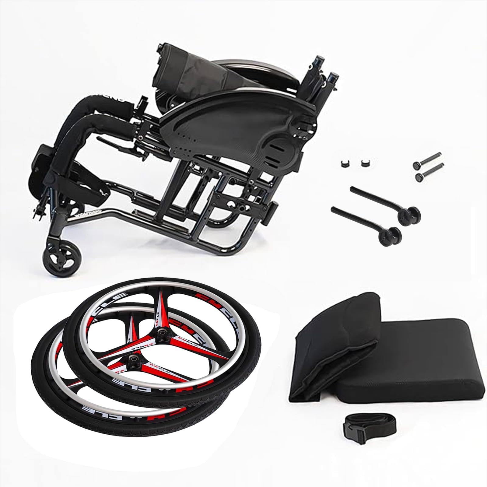 Silla de ruedas deportiva de carreras con estructura ligera 40cmSeat | Silla de ruedas manual para carreras de baloncesto, tenis y atletismo. Rígida y autopropulsada para adultos mayores.