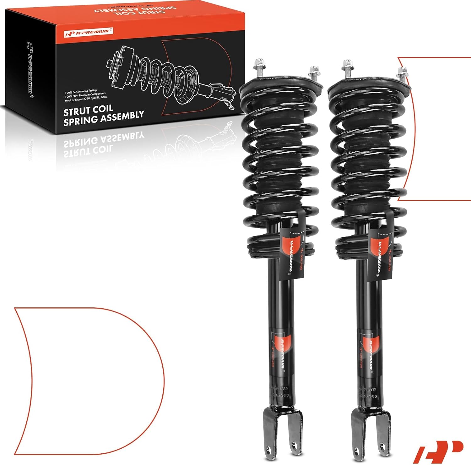 A-Premium Front Complete Struts Compatible with Lexus LS460 [RWD] 2007-2017 - 2x Replacement Suspension Shock Absorber with Coil Spring Assembly