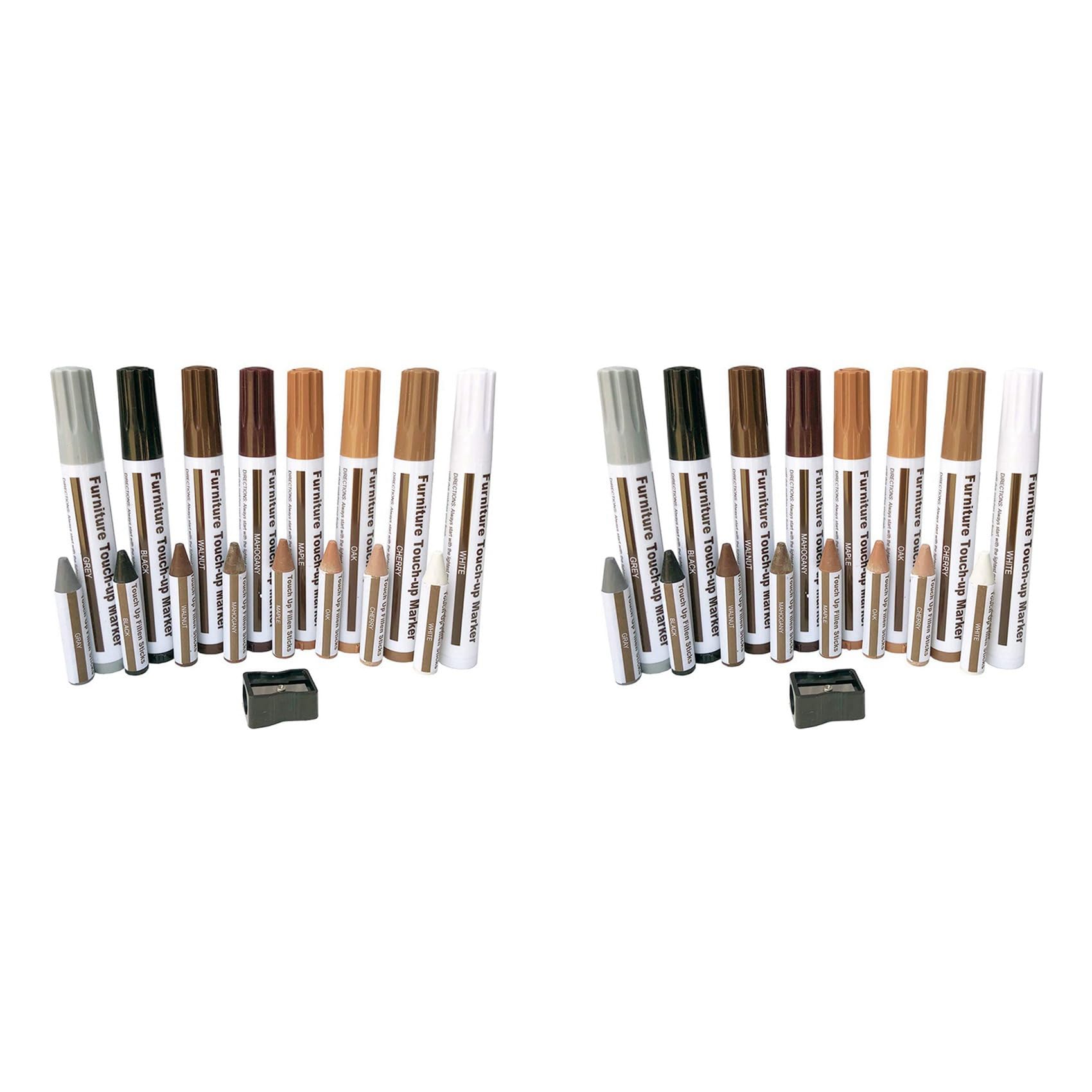 Jnchdghwa As Shown Furniture Repair Kit Wood Markers - Set Of 34 - Markers And Wax Sticks With Sharpener Kit, For Scratches, Wood Floors