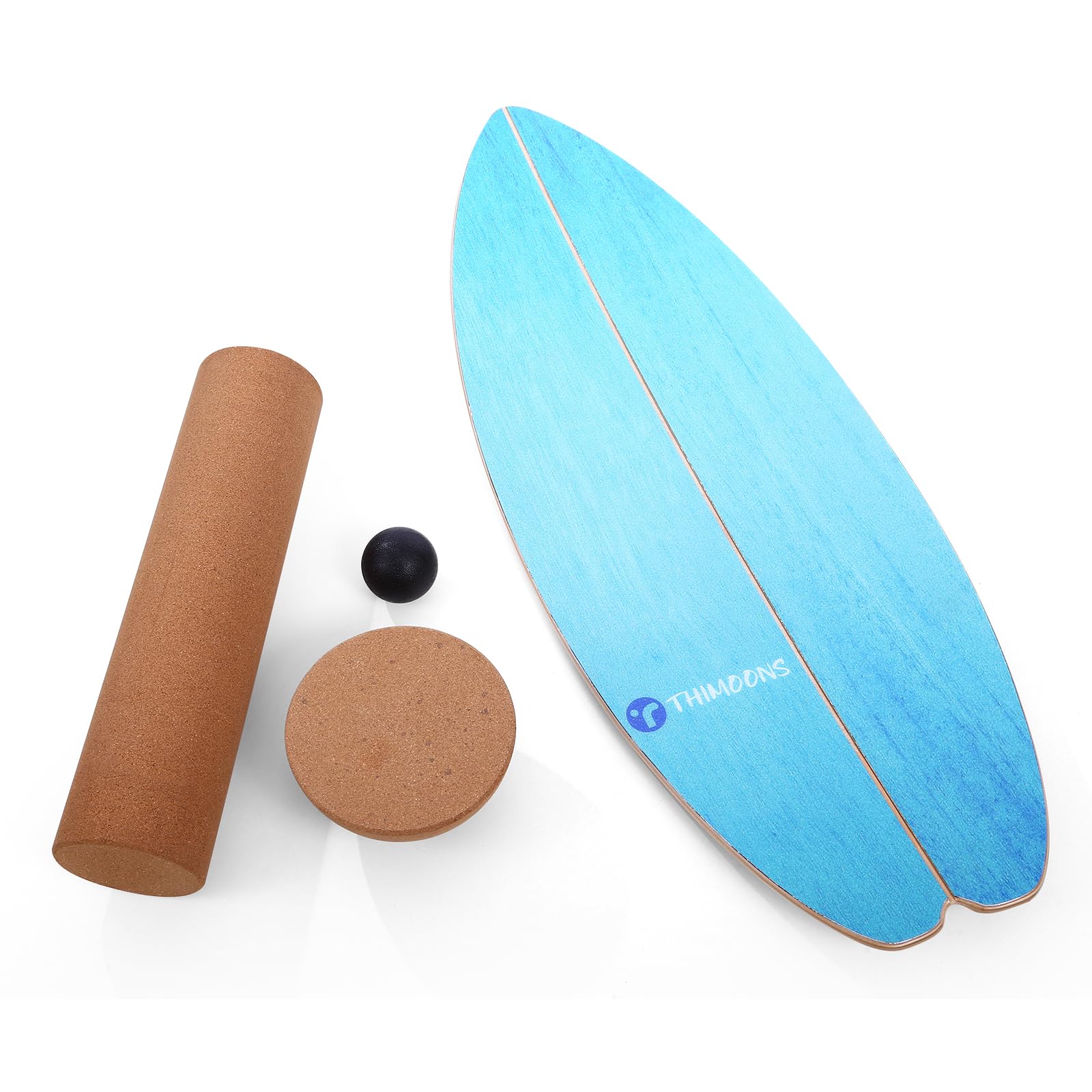 Balance Board Erwachsene | Rutschfeste Oberfläche & Rocker Shape | Surf Balanceboards für Surf Core-Training, Fitness, Reha & Koordination,inkl. Rolle, Halbkugel und Balance Ball