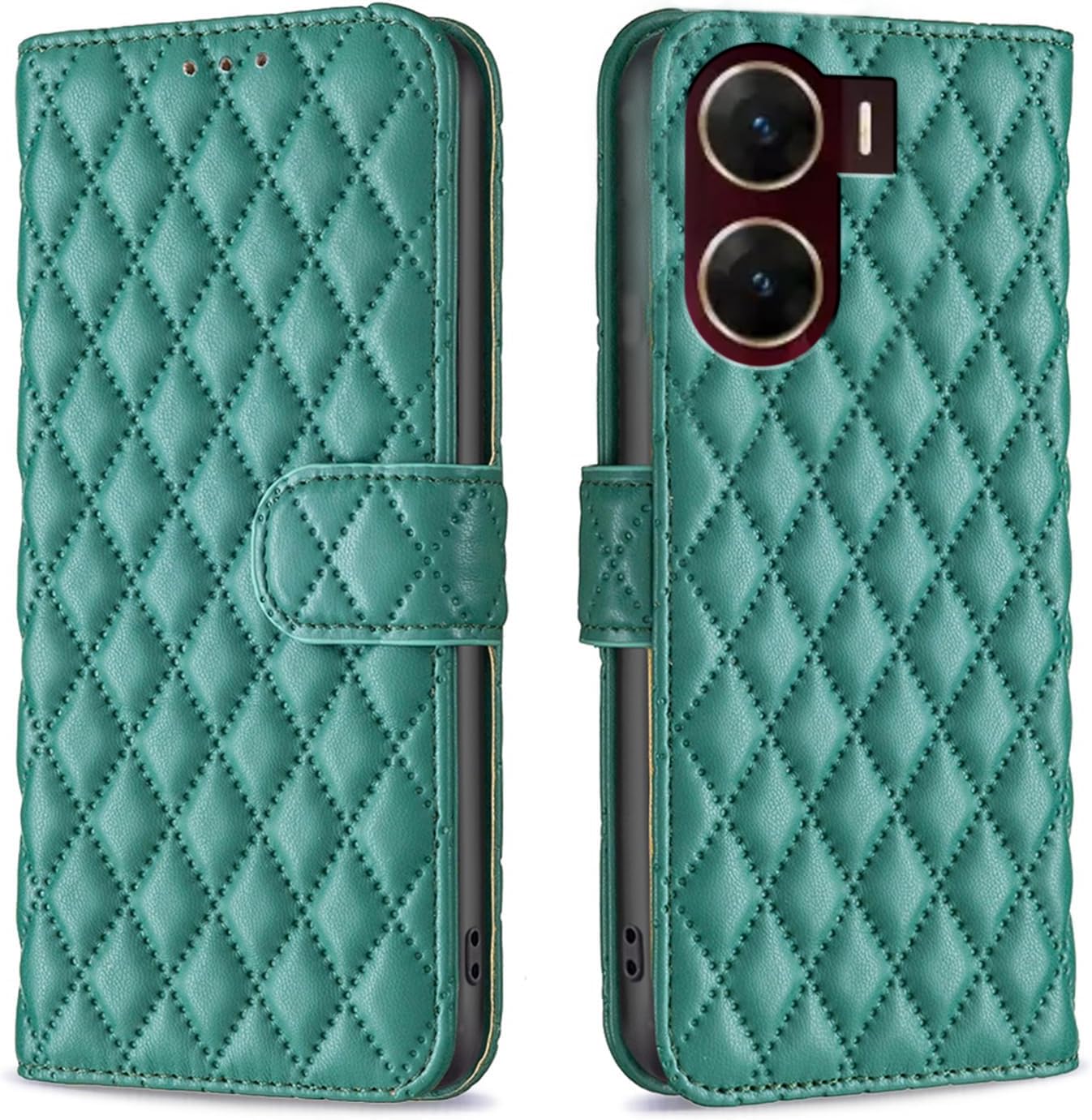 ClickCase for Vivo V29e 5G Puffer Bubbly Soft Faux Leather Back Case Magnetic Wallet Flip Cover for Vivo V29e 5G (Bottle Green) (B0CJ98X8F3) Amazon Price History, Amazon Price Tracker