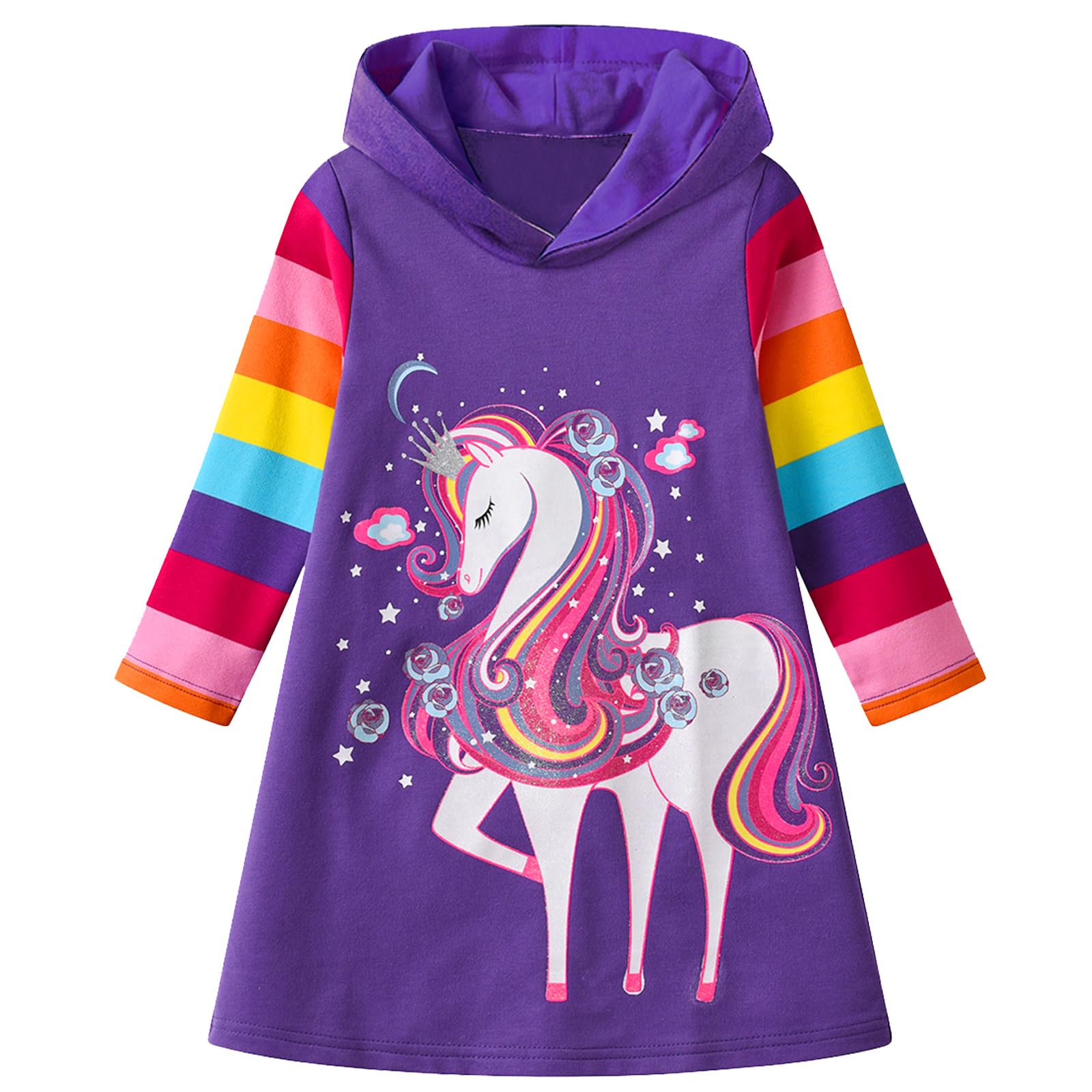 VIKITA Vestido para Niñas Manga Larga Algodón Princesa Casuales Bebe Niñas 2-8 años — view 15