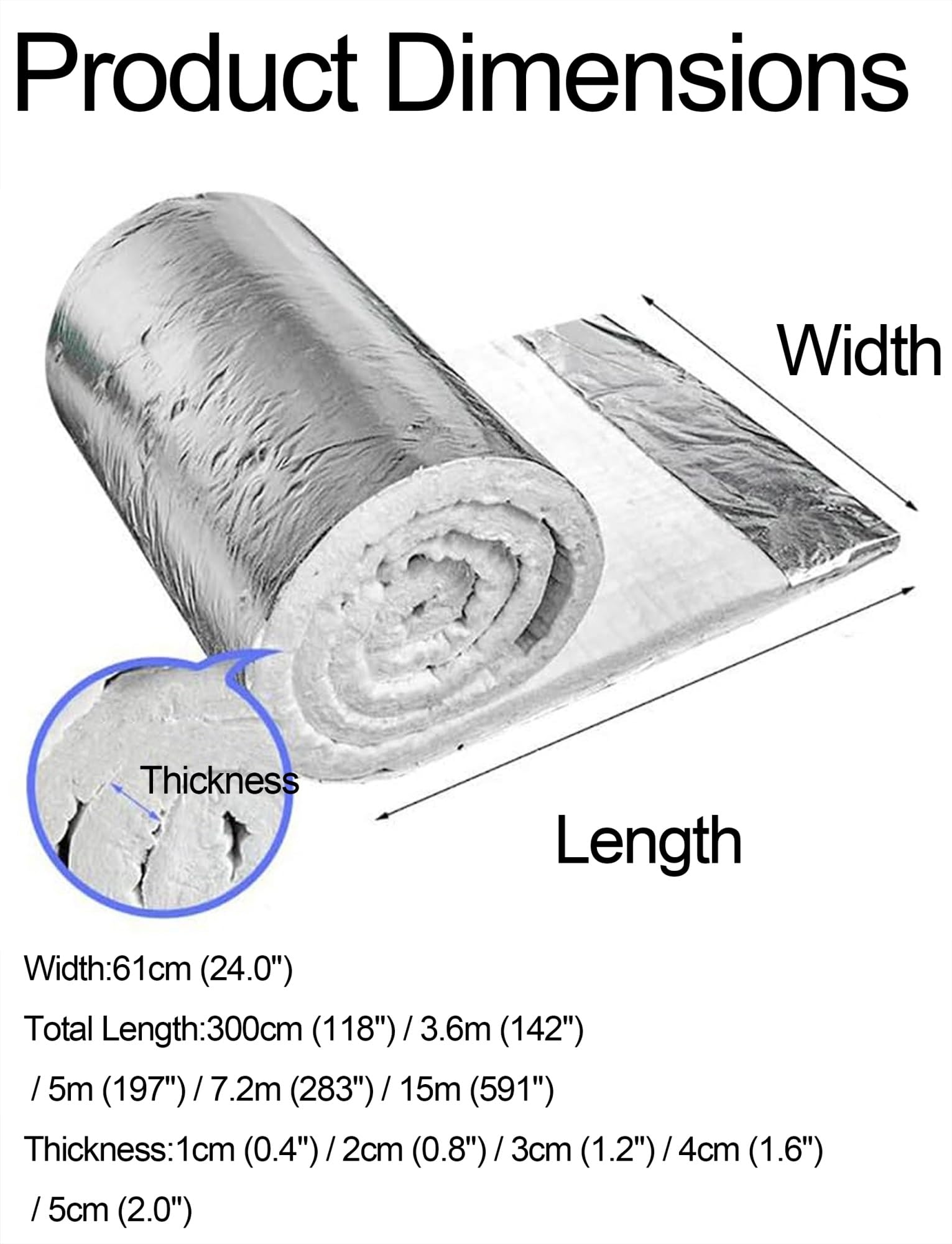 Manta aislante de fibra cerámica de alta temperatura con revestimiento de papel de aluminio para protección contra el calor en estufas, chimeneas, forjas, hornos y conductos