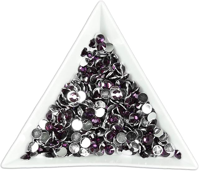 500pcs 5mm Flat Back Resin Rhinestones Bling Crystal Diamantes for Nail Art & Craft (5mm, Grape)