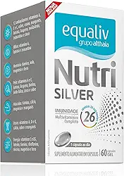 EQUALIV Nutri Silver - Suplemento Alimentar em Cápsulas para Terceira Idade - Benefícios para Memória, Visão, Ossos e Músculos - Multivitamínico Completo - 60 Cápsulas Gel