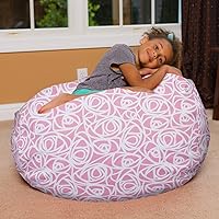 Vista 57 de Posh Creations - Puff para niños, adolescentes y adultos, incluye funda extraíble y lavable a máquina, tamaño grande de 38 pulgadas, lona con diseño