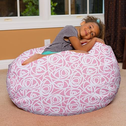 Miniatura 322 de Posh Creations - Sillón puff para niños, adolescentes y adultos, incluye funda extraíble y lavable a máquina, grande de 38 pulgadas, piel de conejo