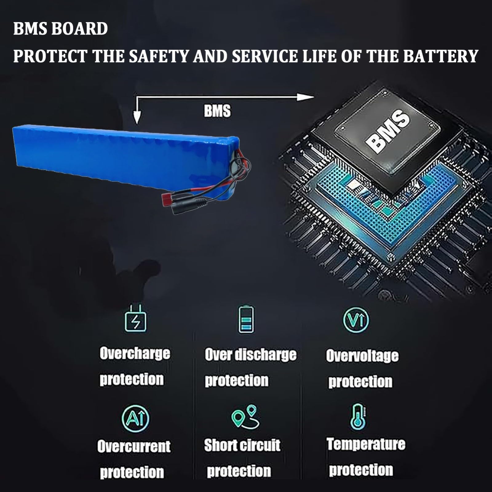 Batería De Litio De Alta Capacidad De 36 V Y 12 Ah, Batería Recargable De Iones De Litio 10S4P con Protección BMS, Batería para Patinete Eléctrico con Cargador.