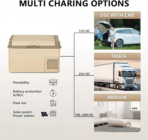 Miniatura 4 de Alpicool Refrigerador portátil GE30 de 30 cuartos de galón, congelador de coche de 12 voltios, refrigerador de enfriamiento rápido, con 1224 V CC y