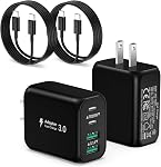 USB C Charger Block, 2 Pack 4-Port 40W USB C Wall Charger Plug Power Adpter Fast Charging Block with 6FT USB C Cable for iPhone 17/16/15/14/13/12 Pro/Pro Max/Plus,iPad,Galaxy S25/S24/S23/S22,Tablets